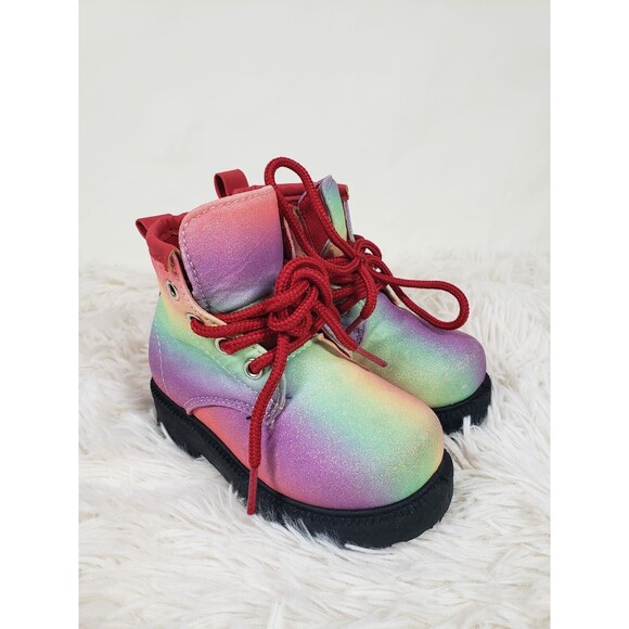Chosen Steps Rainbow Glitter Boots  Toddler Girls Size 5 - Picture 1 of 8